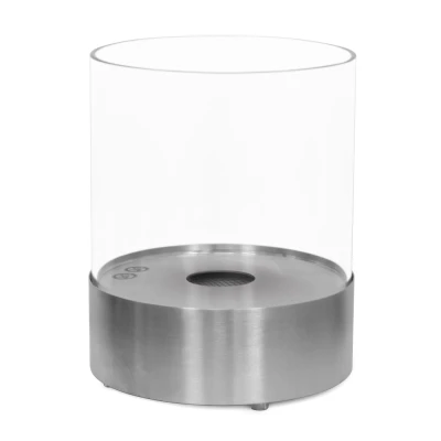 Biocamino da tavolo acciaio con vetro rotondo e portatile Southwark Acciaio - Biocamino da tavolo rotondo