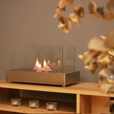 ScandiFlames - Lambeth - Acciaio - Camino a bioetanolo da tavolo ScandiFlames - Lambeth - Acciaio - Camino a bioetanolo da tavolo