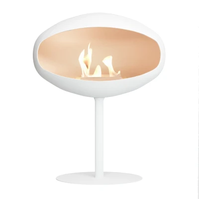 Cocoon Fires Pedestal Biocamino freestanding in bianco