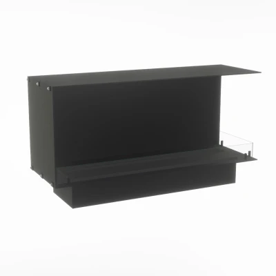 Foco Myst Corner 1200 - Camino a vapore trasparente da incasso angolo destro