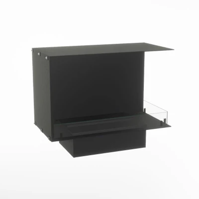 Foco Myst Corner 800 - Camino a vapore da incasso angolare nero