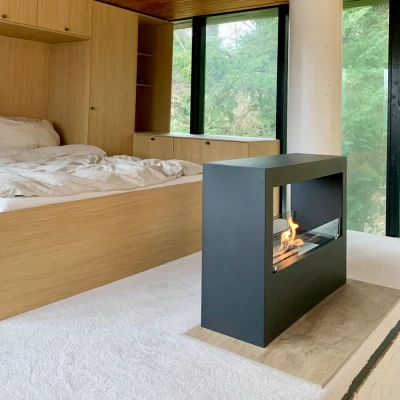 Caminetto a bioetanolo da appoggio in colore nero Caminetto a bioetanolo da appoggio in colore nero