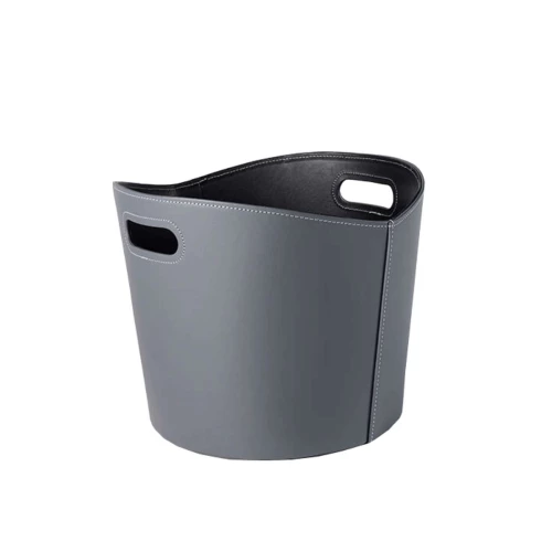 Cestino per legna grigio - Accessorio elegante e pratico Cestino per legna grigio - accessorio elegante per camino