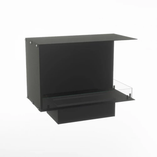 Foco Myst Corner 800 - Camino a vapore da incasso angolare nero