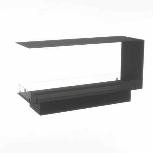 Foco Myst Room Divider 1200 - Camino a vapore trifacciale nero da incasso