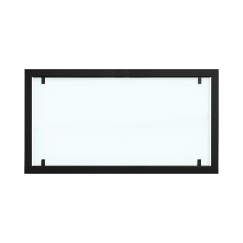Cornice per Foco Two 1100 con vetro di sicurezza integrale | Acquista Foco Fires qui Cornice esterna in acciaio nero con vetro integrale per camini a bioetanolo Foco Two 1100.