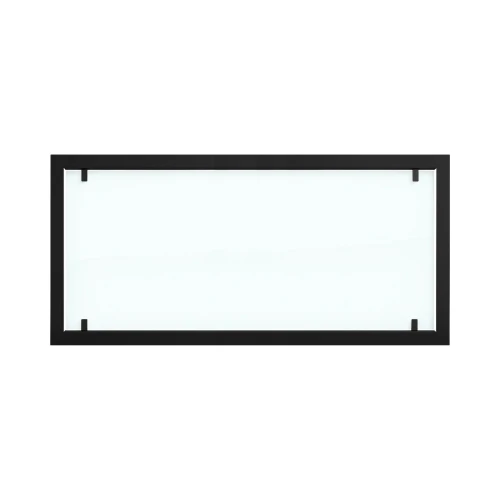 Cornice per Foco Two 1500 con vetro di sicurezza integrale | Acquista Foco Fires qui Cornice esterna in acciaio nero con vetro integrale per camini a bioetanolo Foco Two 1500.