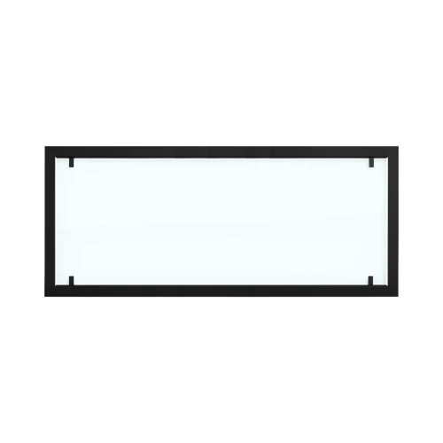 Cornice per Foco Two 1800 con vetro di sicurezza integrale | Acquista Foco Fires qui Cornice esterna in acciaio nero con vetro integrale per camini a bioetanolo Foco Two 1800.