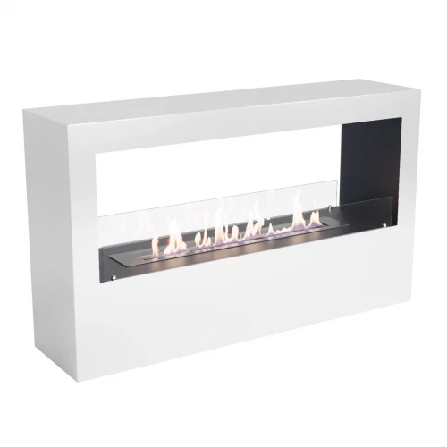 Biocamino a pavimento in bianco Biocamino da appoggio largo decorativo 120cm