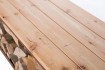 Panca di stoccaggio in legno in acciaio corten per il focolare
