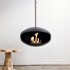Caminetto a bioetanolo sospeso Cocoon Aeris Black con asta di montaggio in acciaio