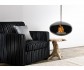 Caminetto a bioetanolo sospeso Cocoon Aeris Black con asta di montaggio in acciaio