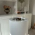 ScandiFlames Dualis camino a bioetanolo bianco e vetro di sicurezza cilindrico