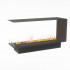 Foco Myst Room Divider 1200 - Camino a vapore trifacciale nero da incasso