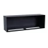 Foco One 1500 media wall caminetto a bioetanolo da incasso con cornice nera e vetro di sicurezza.