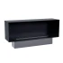 Foco One 1500 media wall caminetto a bioetanolo da incasso con cornice nera e vetro di sicurezza.
