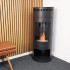 Washington - stufa a bioetanolo nera con design classico da stufa a legna